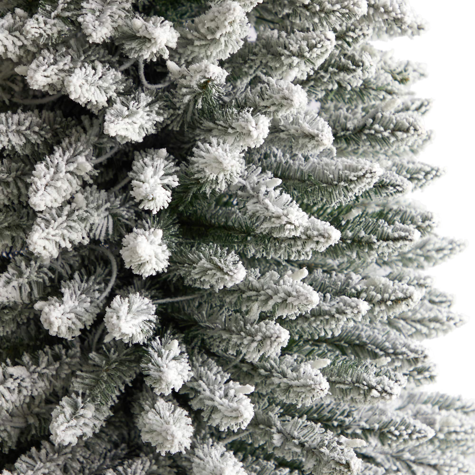 11ft. Pre-Lit Flocked Artificial Pencil Christmas Tree, Clear Lights